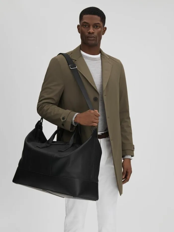 REISS Bags Men Leather Travel Bag Black