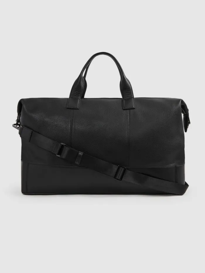 REISS Bags Men Leather Travel Bag Black