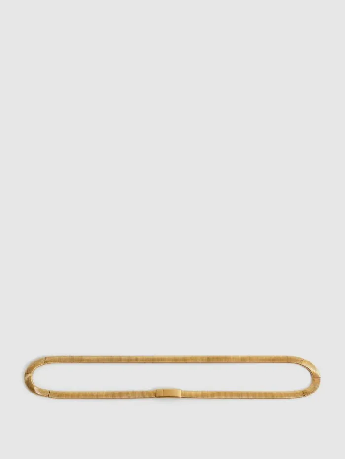 REISS Belts Women Elasticated Chain Belt Gold