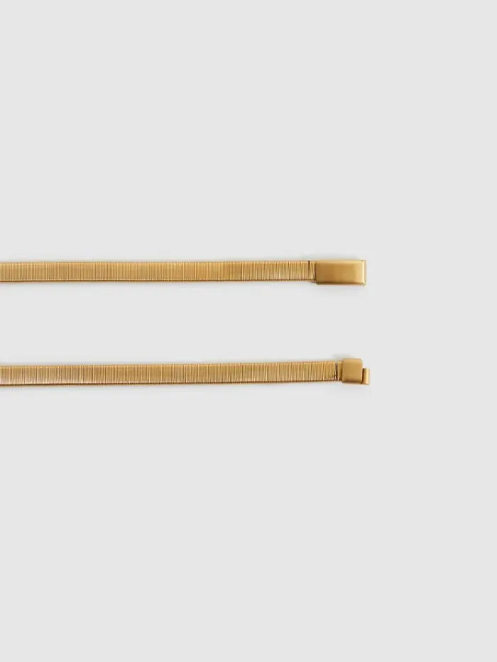 REISS Belts Women Elasticated Chain Belt Gold