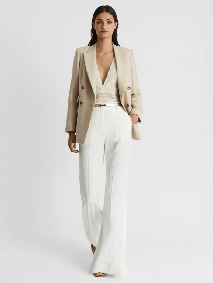 REISS Belts Women Leather Square Hinge Belt Gold