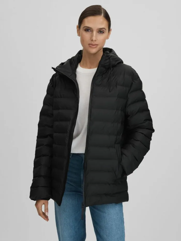 REISS Blazers and Jackets Women Rains Hooded Puffer Jacket Black