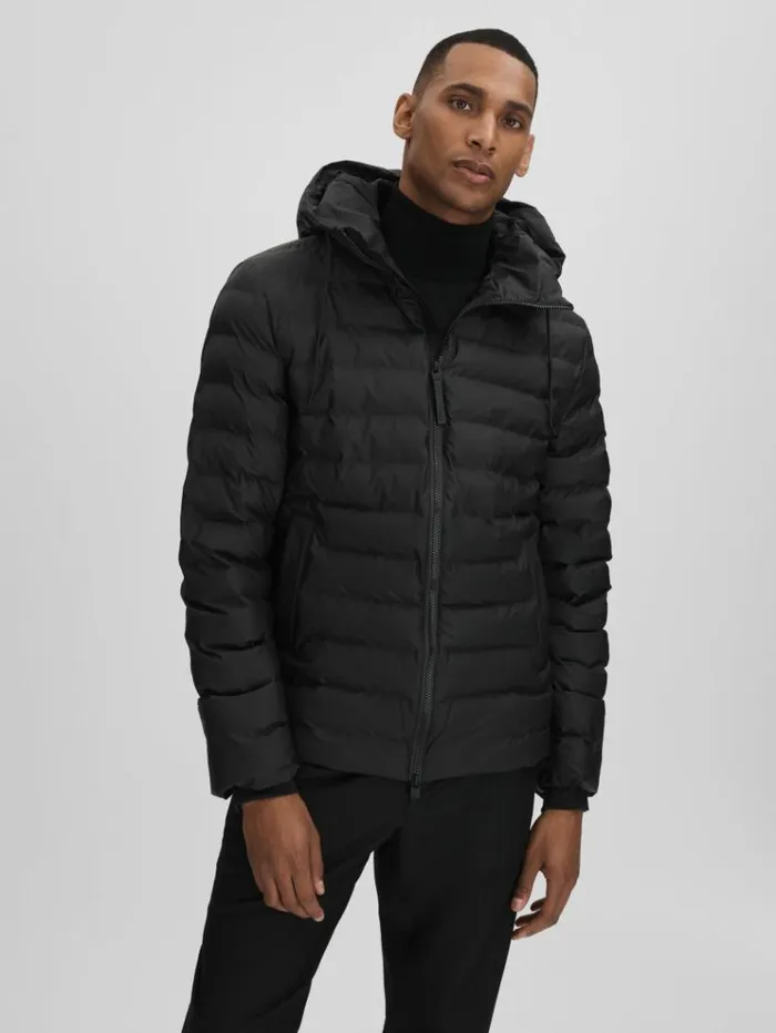 REISS Blazers and Jackets Women Rains Hooded Puffer Jacket Black