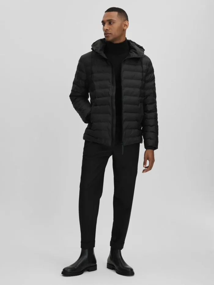 REISS Blazers and Jackets Women Rains Hooded Puffer Jacket Black