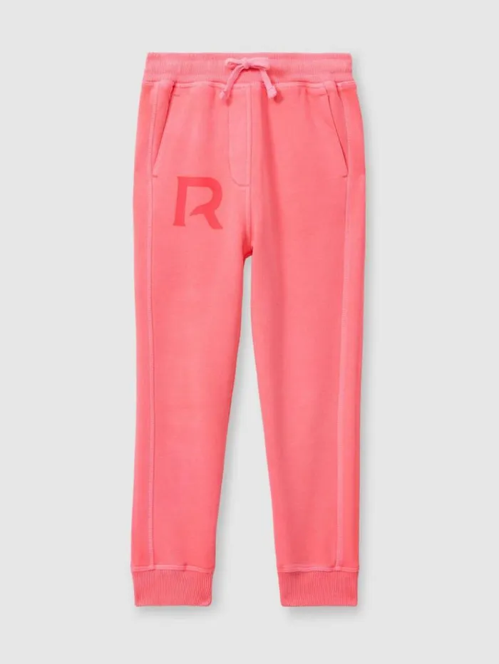 REISS CoOrds Children Oversized Logo Cotton Blend Drawstring Joggers Bright Pink REISS CoOrds Children Oversized Logo Cotton Blend Drawstring Joggers Bright Pink