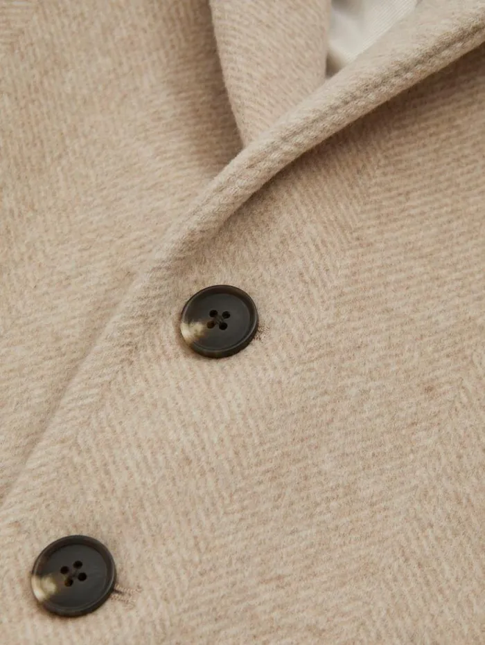 REISS Coats and Jackets Children Single Breasted Overcoat Oatmeal