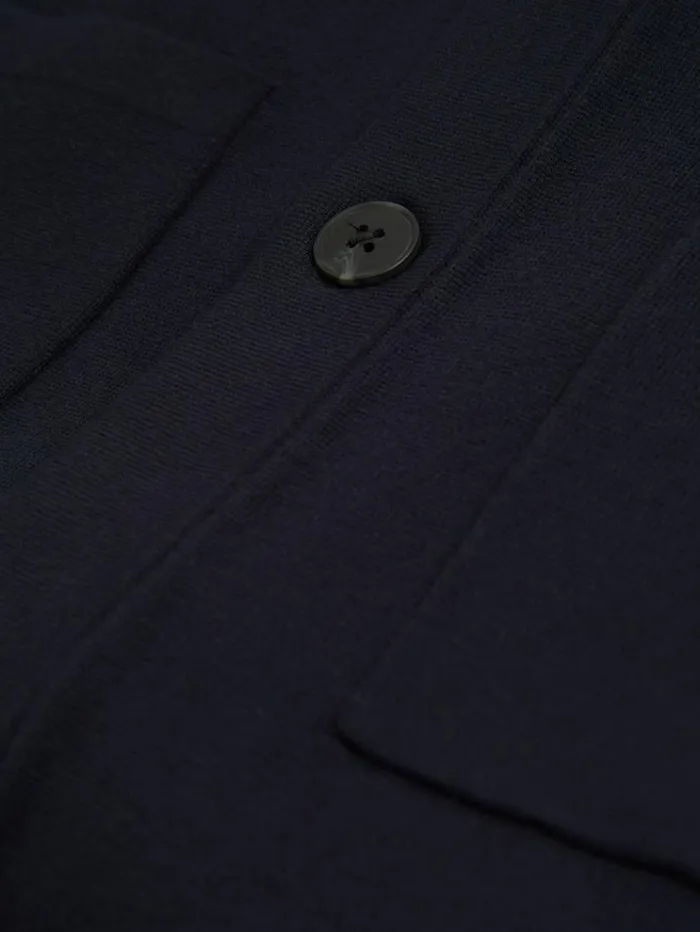REISS Coats and Jackets Men Knitted ButtonThrough Jacket Navy