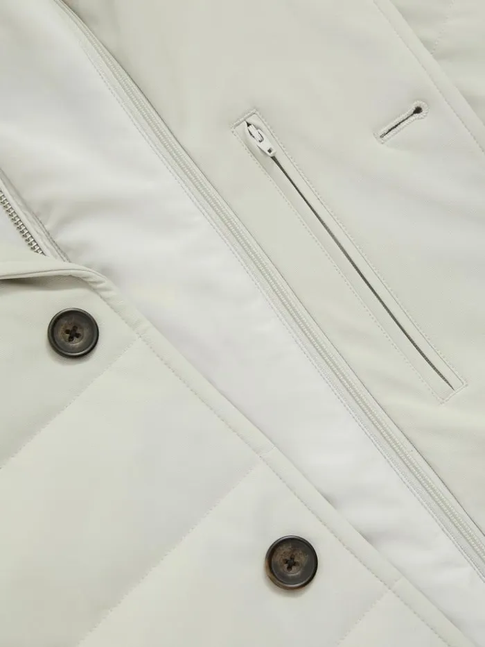 REISS Coats and Jackets Men Longline QuiltedShell Coat With Inner Gilet Stone