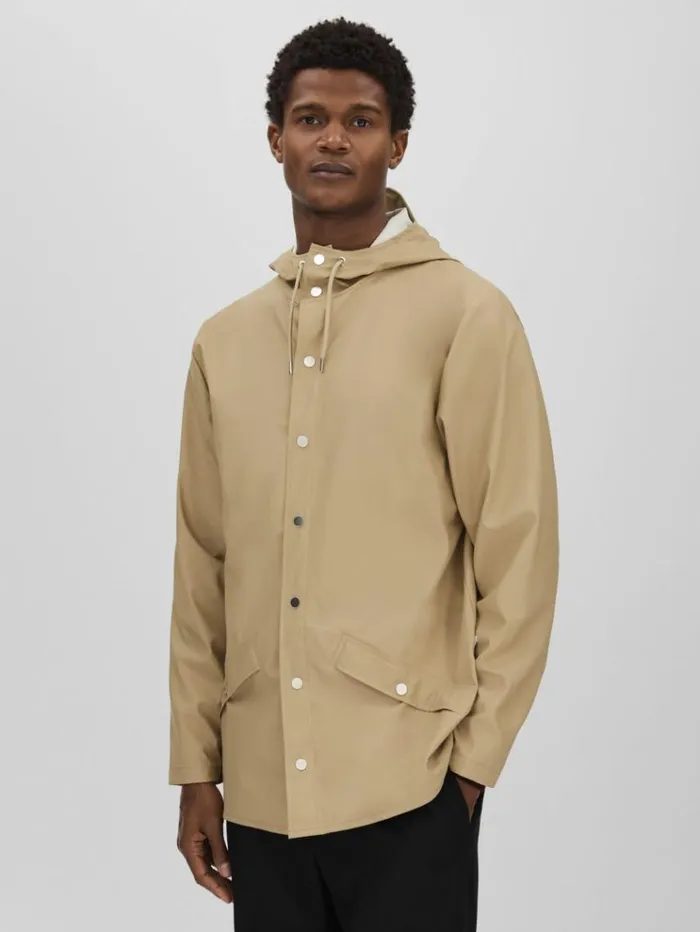 REISS Coats and Jackets Men Rains Unisex Hooded Raincoat Sand