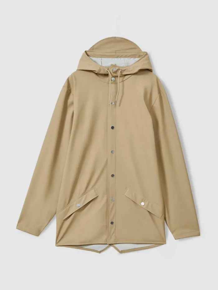 REISS Coats and Jackets Men Rains Unisex Hooded Raincoat Sand