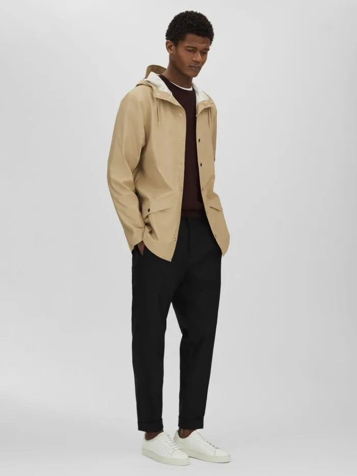 REISS Coats and Jackets Men Rains Unisex Hooded Raincoat Sand