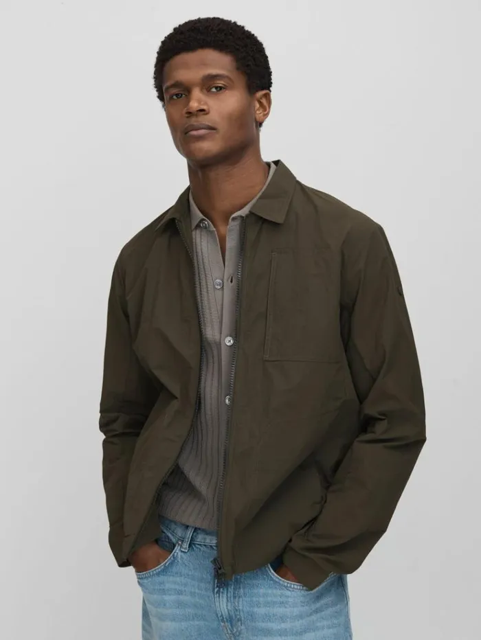 REISS Coats and Jackets Men Scandinavian Edition Lightweight Jacket Dark Olive REISS Coats and Jackets Men Scandinavian Edition Lightweight Jacket Dark Olive