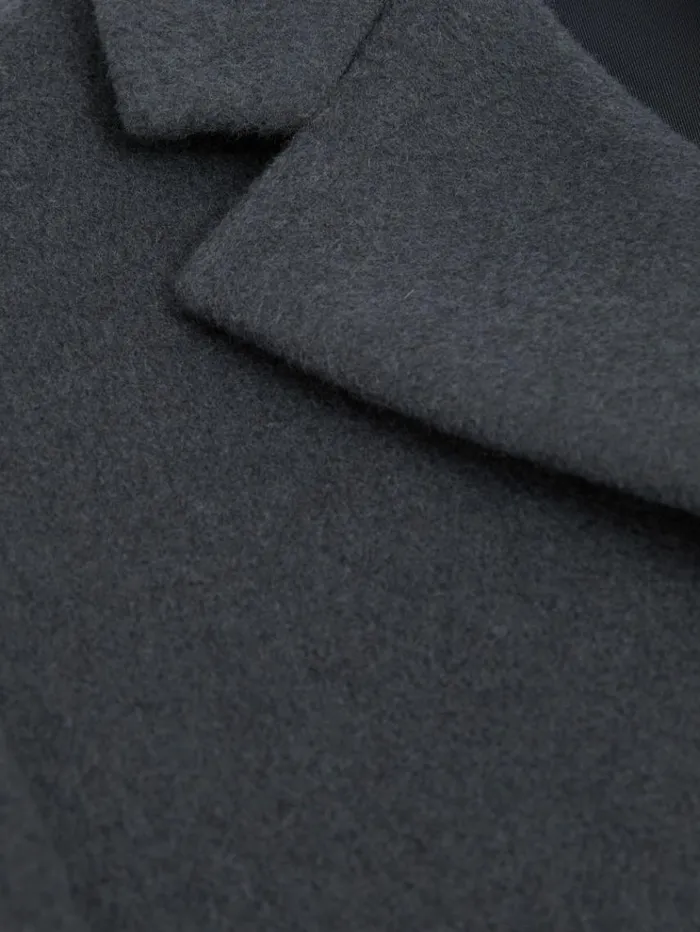 REISS Coats and Jackets Men Wool Blend Single Breasted Epsom Overcoat Airforce Blue