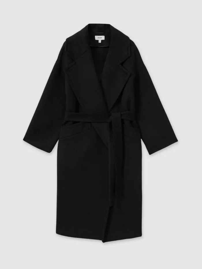 REISS Coats and Jackets Women WoolBlend Blindseam Coat Black