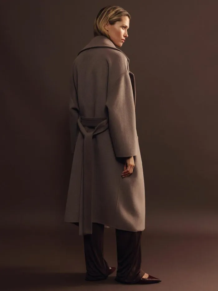 REISS Coats and Jackets Women WoolBlend Blindseam Coat Mink Neutral