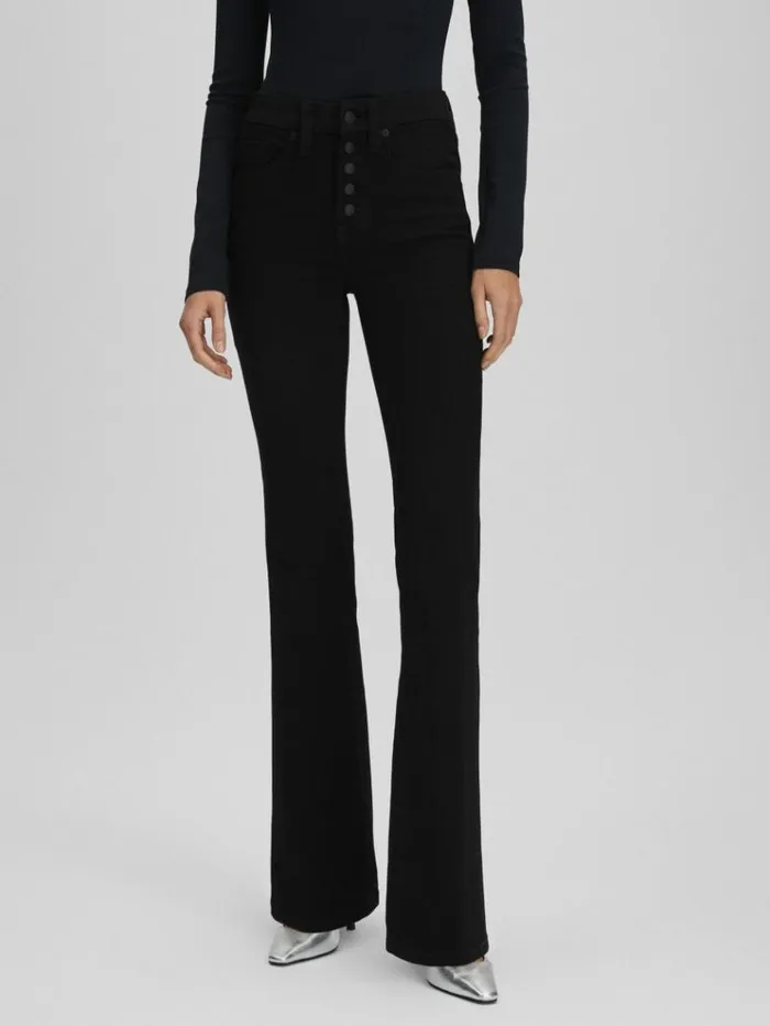 REISS Denim Women Good American Flared Jeans Black