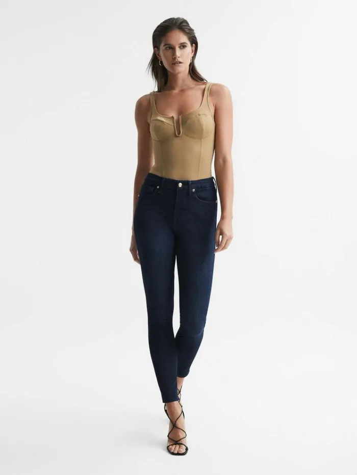 REISS Denim Women Good American Sculpting Skinny Jeans Indigo