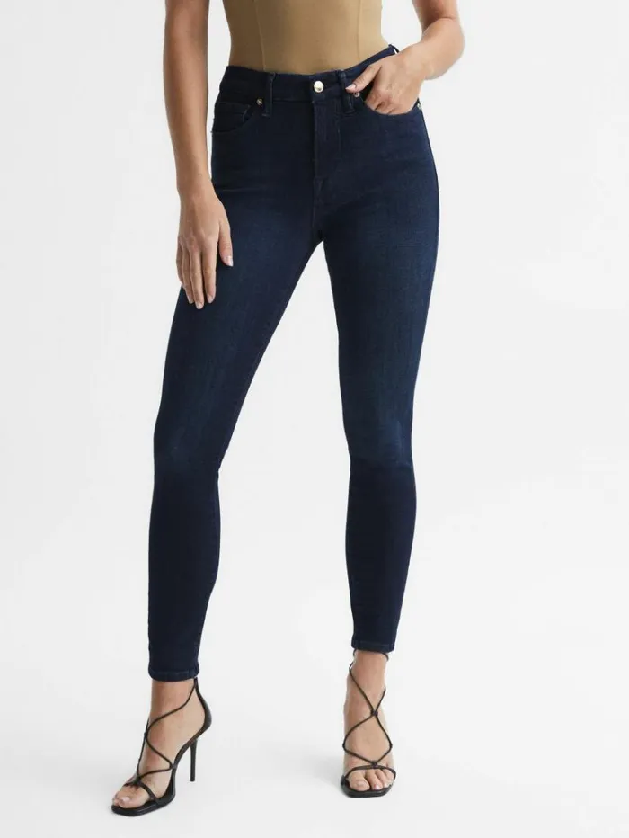 REISS Denim Women Good American Sculpting Skinny Jeans Indigo