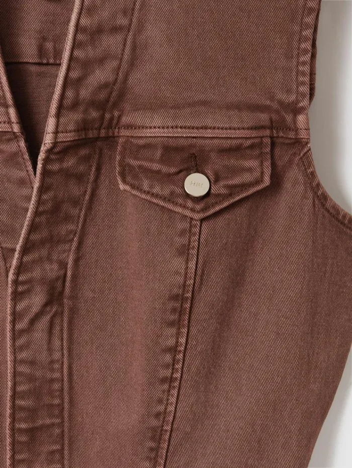 REISS Denim Women Paige Denim Mini Dress Vintage Brown