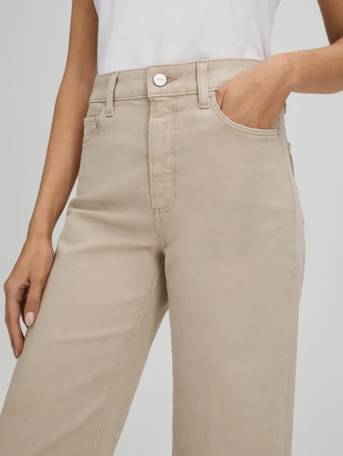 REISS Denim Women Paige Flared Cropped Jeans Soft Sand