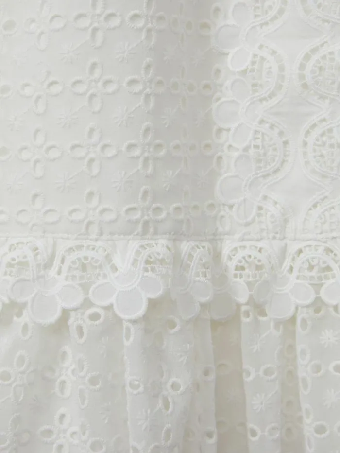 REISS Dresses Children Lace Flared Sleeve Dress Ivory