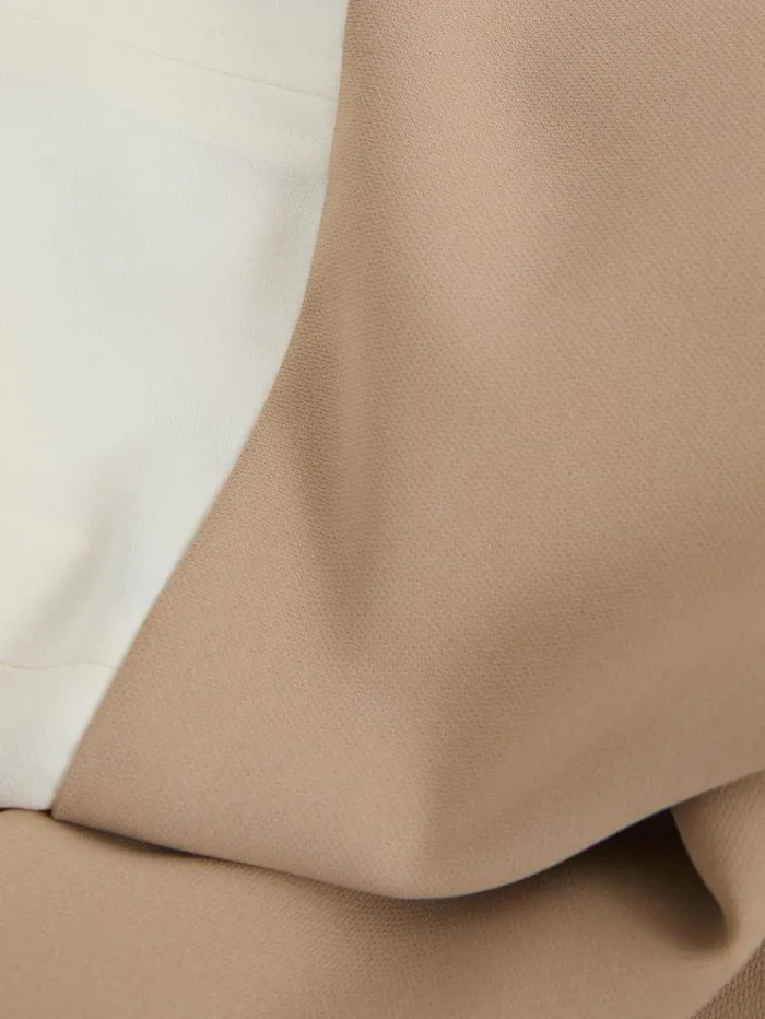 REISS Dresses Women Colourblock Draped Sleeve Midi Dress Ivorystone