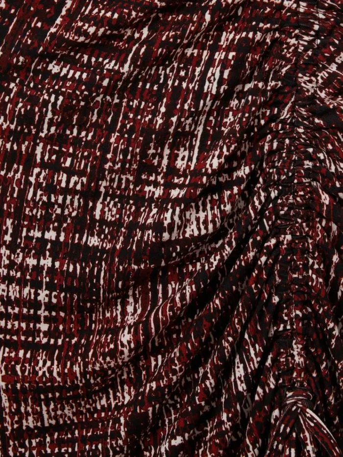 REISS Dresses Women Printed Ruched Midi Dress Red