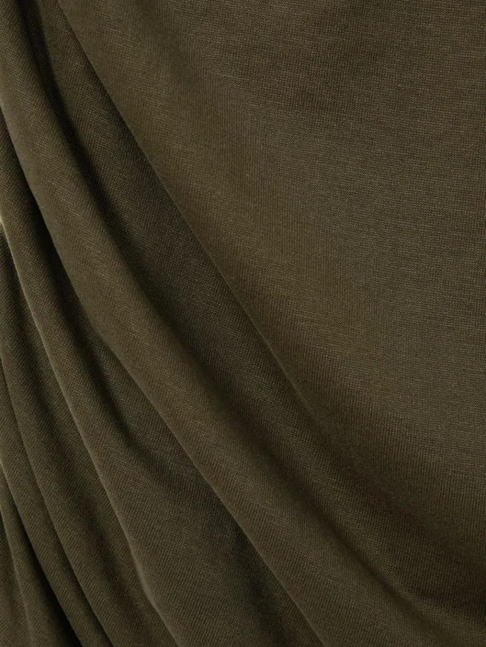 REISS Dresses Women Ruched Jersey OpenCollar Mini Dress Khaki