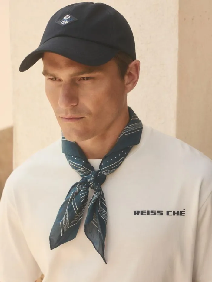 REISS Hats Gloves and Scarves Men Ch Cotton Paisley Print Bandana Navywhite
