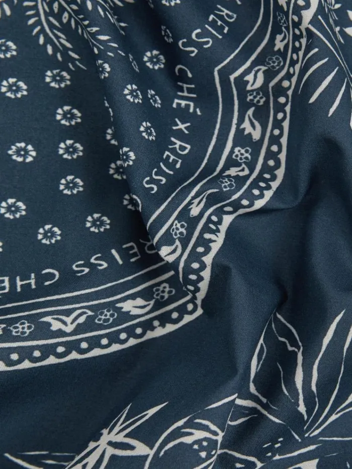 REISS Hats Gloves and Scarves Men Ch Cotton Paisley Print Bandana Navywhite