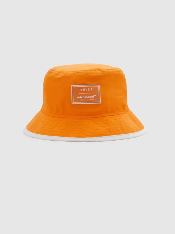 REISS Hats Gloves and Scarves Men McLaren F1 Embroidered Bucket Hat Papaya