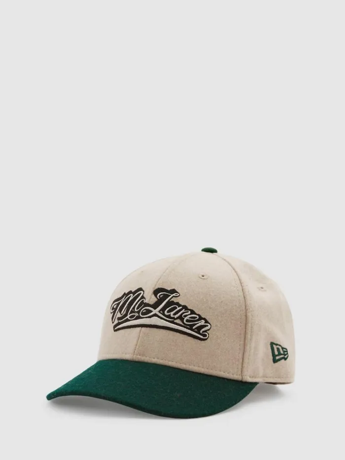 REISS Hats Gloves and Scarves Men McLaren F1 Wool Blend Embroidered Baseball Cap Ecrugreen