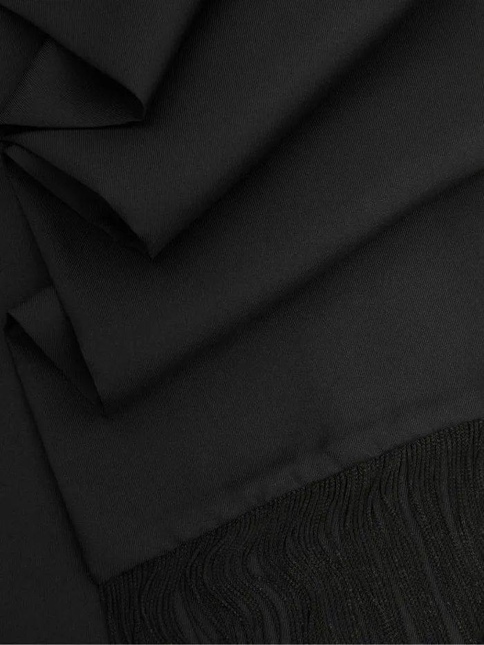 REISS Hats Gloves and Scarves Men Silk Fringed Scarf Black