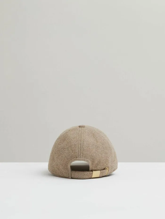REISS Hats Gloves and Scarves Women Wool Blend Flannel Baseball Cap Taupe