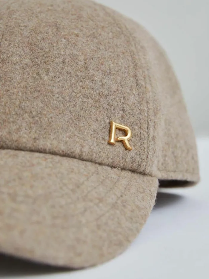 REISS Hats Gloves and Scarves Women Wool Blend Flannel Baseball Cap Taupe