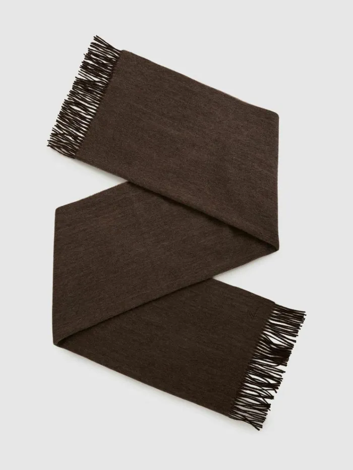 REISS Hats Gloves and Scarves Women WoolCashmere Scarf Chocolate