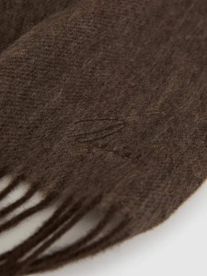REISS Hats Gloves and Scarves Women WoolCashmere Scarf Chocolate