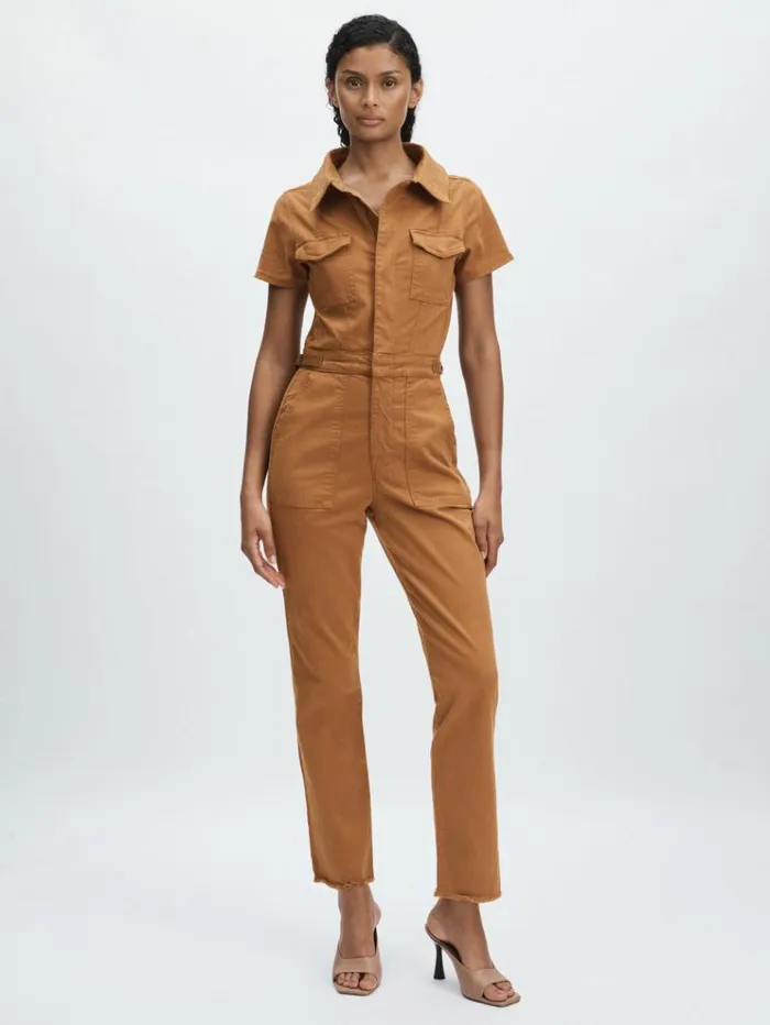 REISS Jumpsuits and Rompers Women Good American Twill Utility StraightLeg Jumpsuit Tan