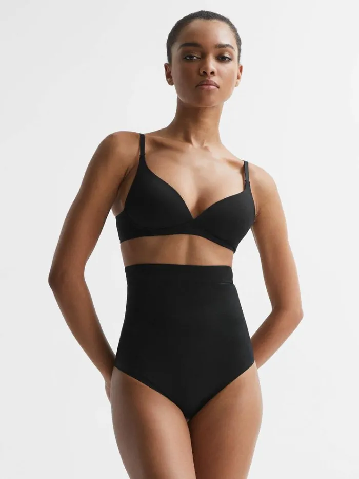 REISS Lingerie Women Spanx Shapewear HighWaisted Thong Black