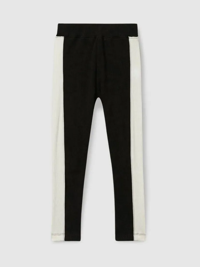 REISS Pants Children CottonBlend Panelled Leggings Black