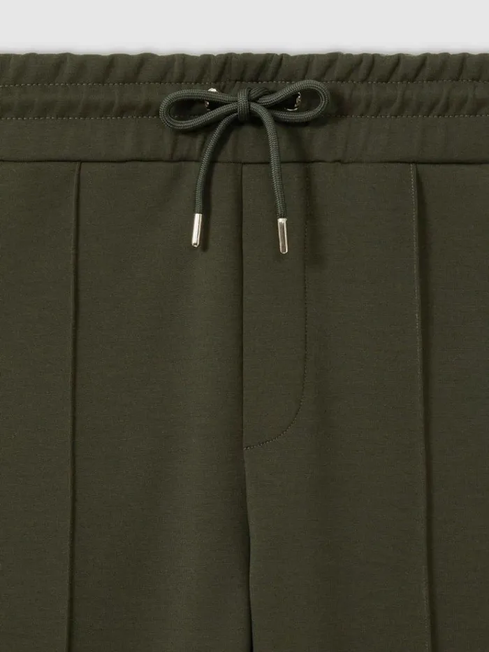 REISS Pants Men Interlock Jersey Drawstring Joggers Forest Green