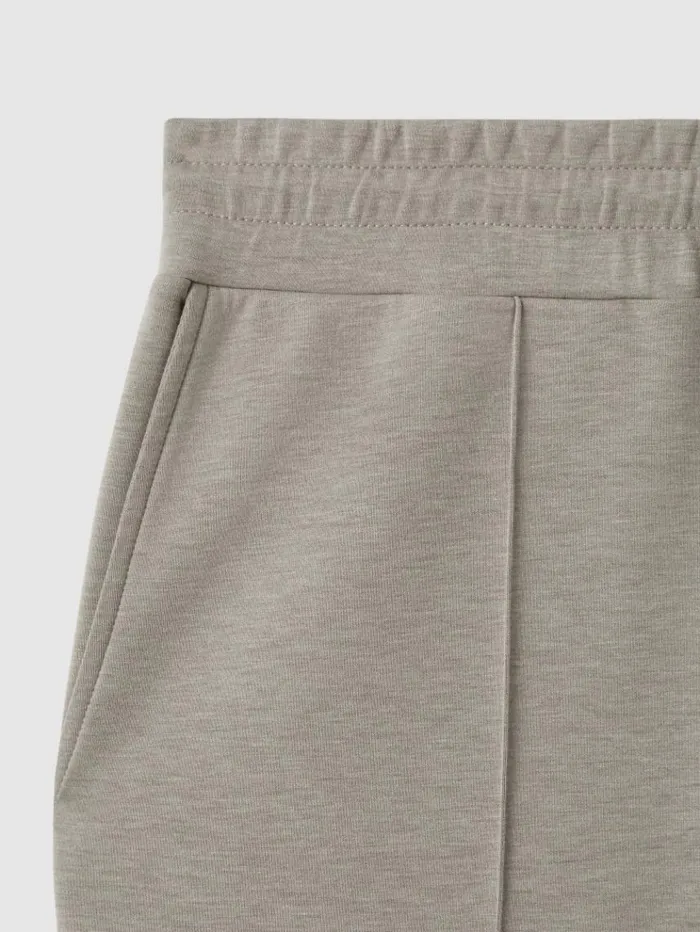 REISS Pants Men Interlock Jersey Drawstring Joggers Taupe