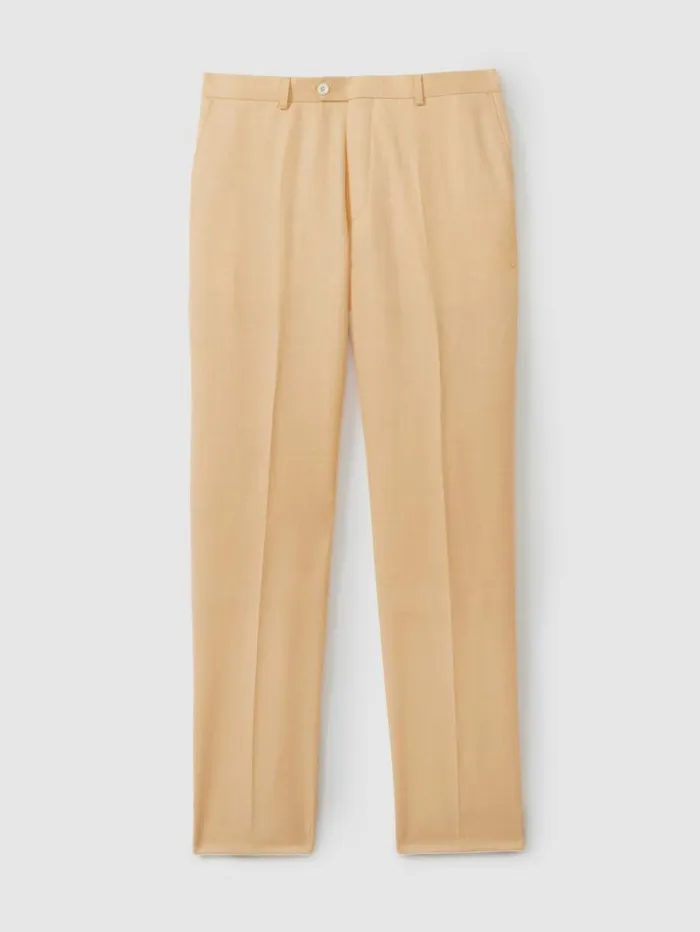 REISS Pants Men Oscar Jacobson Slim Fit Sand Wool Trousers Sand
