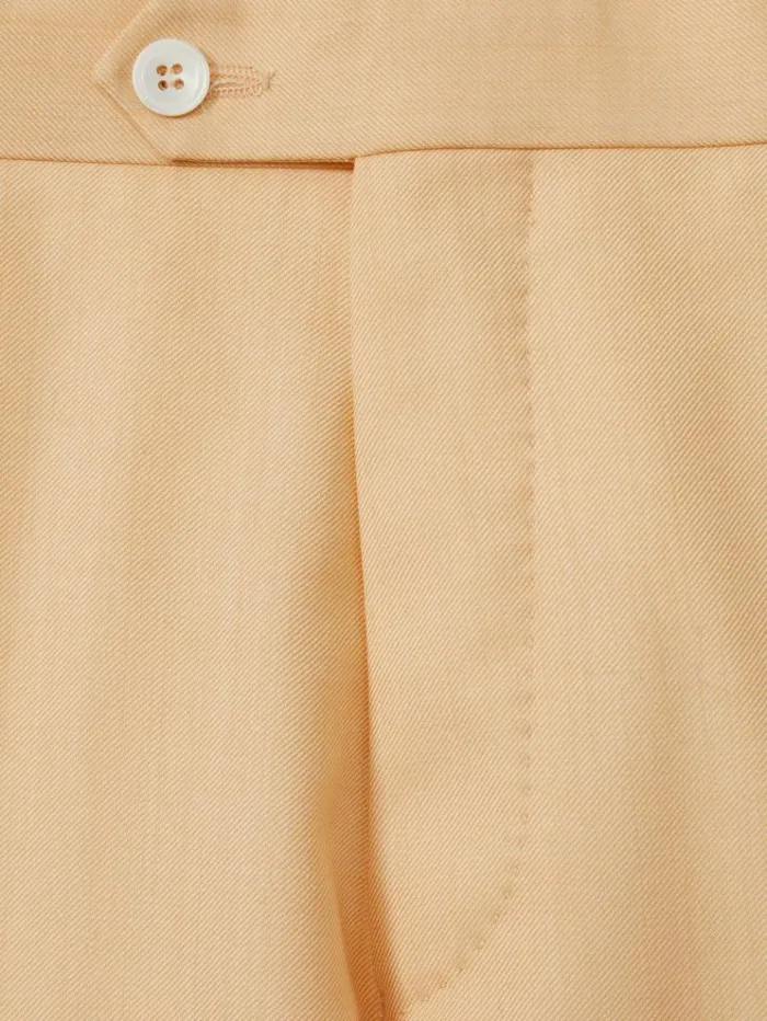 REISS Pants Men Oscar Jacobson Slim Fit Sand Wool Trousers Sand