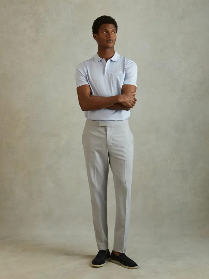 REISS Pants Men Relaxed Drawstring Trousers Grey