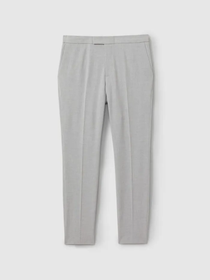 REISS Pants Men Relaxed Drawstring Trousers Grey