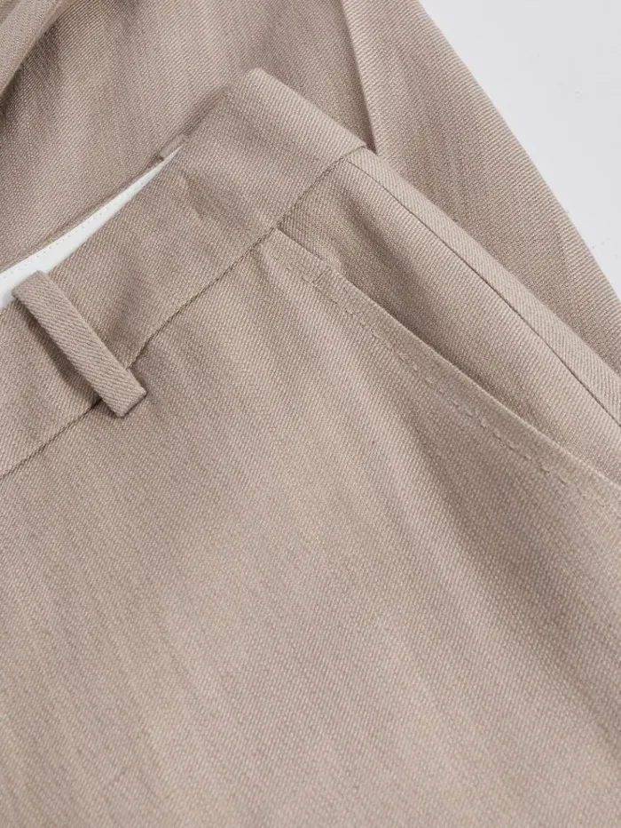 REISS Pants Women Atelier Tailored Wide Leg Suit Trousers With Linen Pink