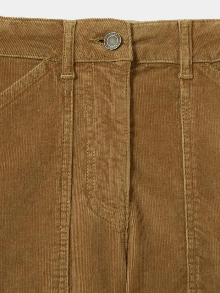 REISS Pants Women CottonBlend Corduroy Flared Trousers Brown