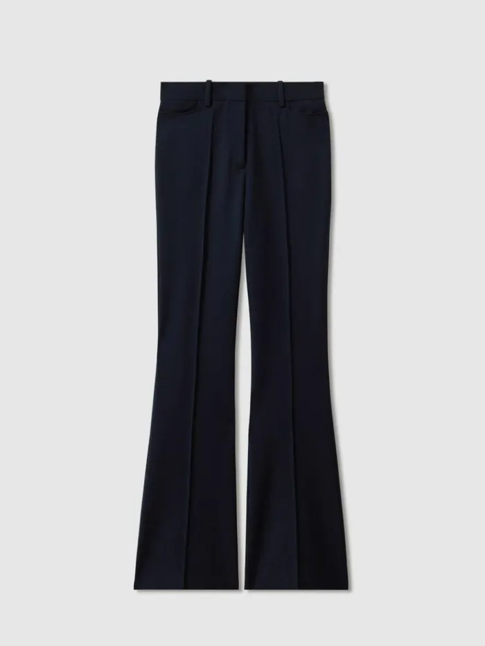 REISS Pants Women Flared Suit Trousers Navy