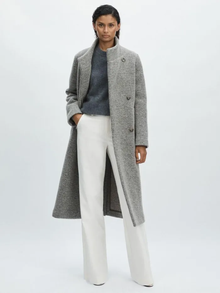 REISS Pants Women Good American StraightLeg Trousers Ivory